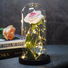 Load image into Gallery viewer, Beauty And Beast Rose In Flask Led Rose Flower
