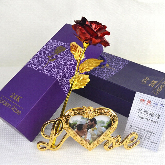 Beautiful 24k Gold Plated Golden Rose Flowers